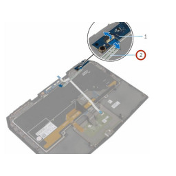 Замена платы индикатора состояния Dell Alienware 13 R2